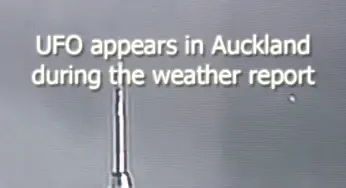 Unknown object appears in Auckland on the news during the weather report – October 2014