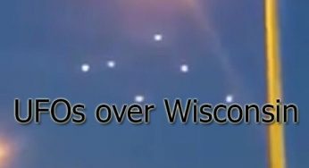 Two witnesses filmed a video of a UFOs over Milwaukee, Wisconsin 25-Jul-2015