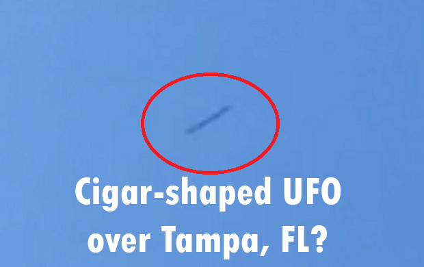 Cigar-shaped UFO caught on tape over Tampa, Florida • Latest UFO Sightings
