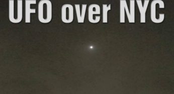 UFO appearing in the sky above NYC 10-Mar-2021