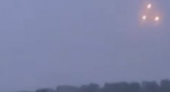 Short video of triangle UFO formation filmed from a train near Rome, Italy YESTERDAY