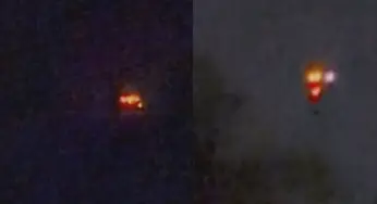 Filmed on 2 locations over California: Strange lights hovering in the sky YESTERDAY